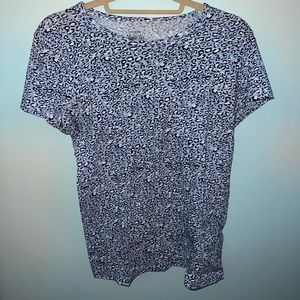 Blue, Cheetah Print Tee